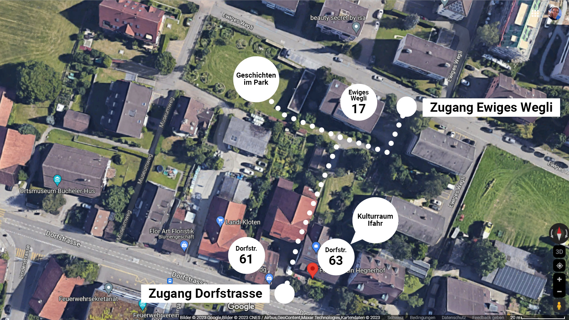 Geschichten im Park Lageplan